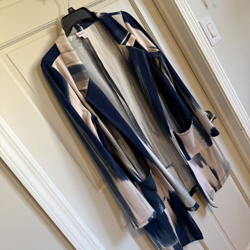 Lularoe Gwen Blazer Brushstroke Print Bold Long Women’s Large Artsy